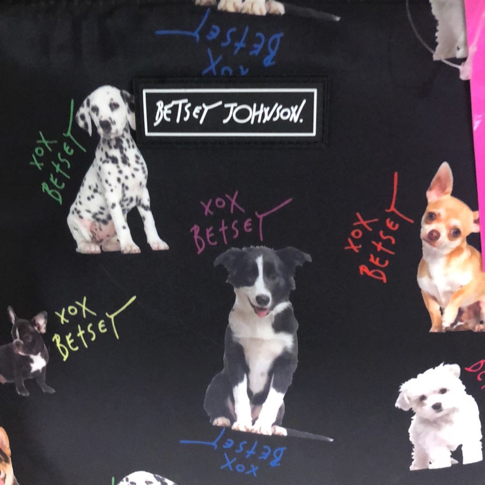 Betsey Johnson DOG LOVERS Satchel Lunch Tote Insulated Bag With Zipper - Picture 7 of 9